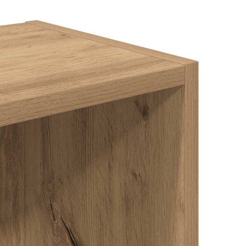  kézműves tölgy színű szerelt fa könyvespolc 31x24x77 cm