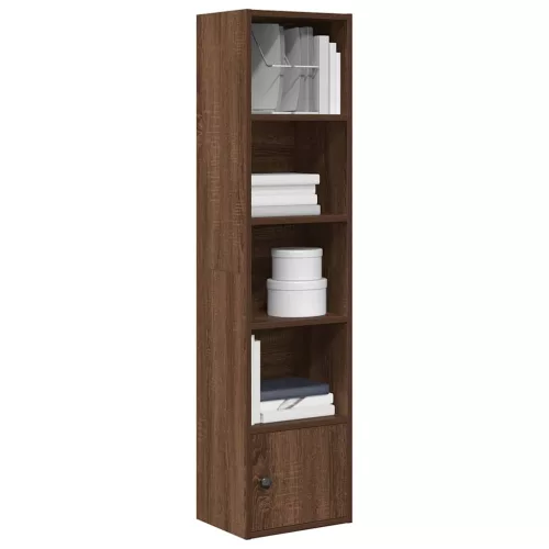  barna tölgy színű szerelt fa könyvespolc 31x24x127 cm