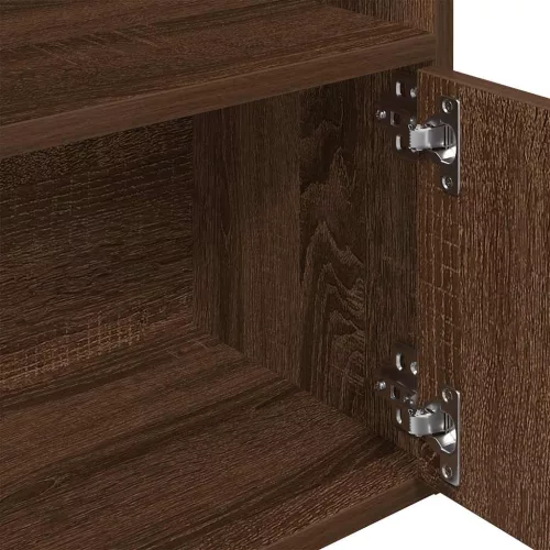  barna tölgy színű szerelt fa könyvespolc 31x24x127 cm