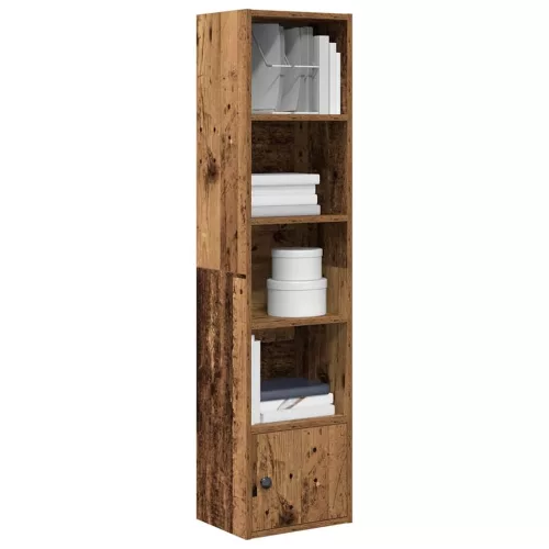  antik fa színű szerelt fa könyvszekrény 31x24x127 cm