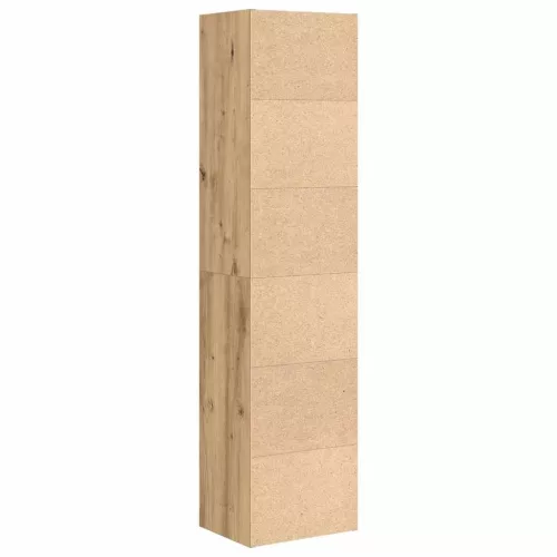  kézműves tölgy színű szerelt fa könyvespolc 31x24x127 cm