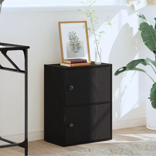  Könyvespolc fekete tölgy 40x24x52 cm gépesített fa