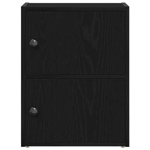  Könyvespolc fekete tölgy 40x24x52 cm gépesített fa