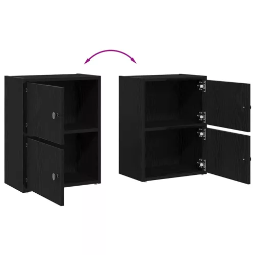  Könyvespolc fekete tölgy 40x24x52 cm gépesített fa