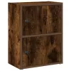  füstös tölgy színű szerelt fa könyvszekrény 40x24x52 cm