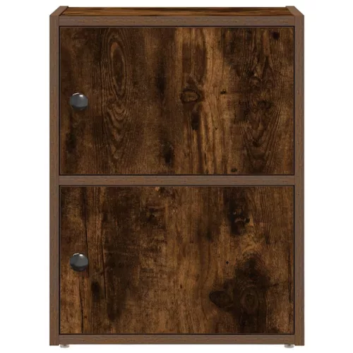  füstös tölgy színű szerelt fa könyvszekrény 40x24x52 cm