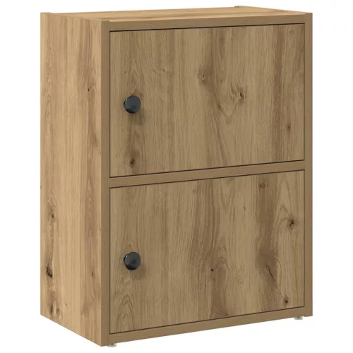  kézműves tölgy színű szerelt fa könyvespolc 40x24x52 cm