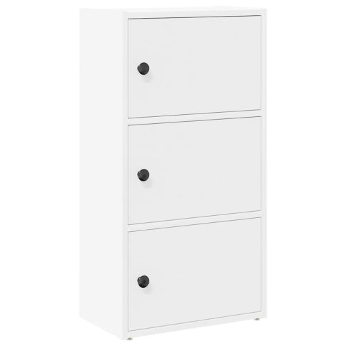  fehér szerelt fa könyvespolc 40x24x77 cm