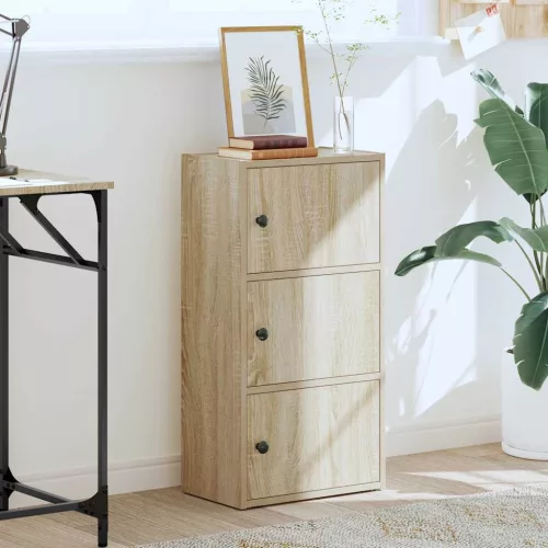  sonoma tölgy színű szerelt fa könyvszekrény 40x24x77 cm