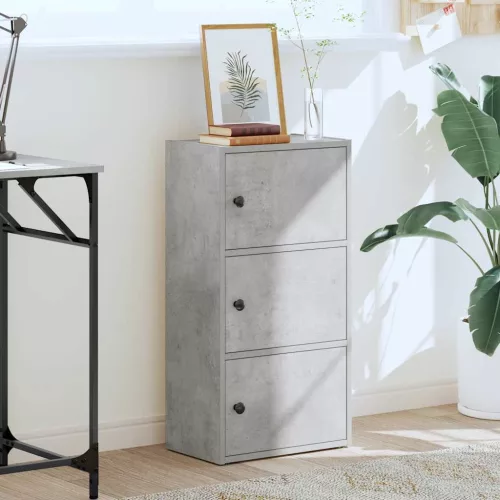  betonszürke szerelt fa könyvespolc 40x24x77 cm