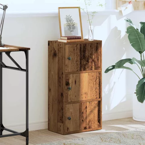  antik fa színű szerelt fa könyvespolc 40x24x77 cm