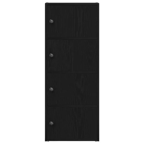  Könyvespolc fekete tölgy 40x24x102 cm gépesített fa