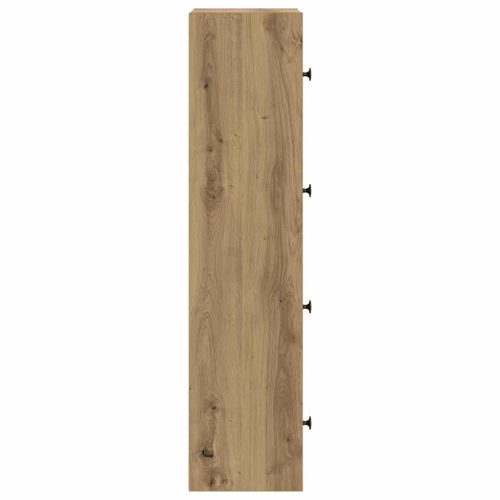  kézműves tölgy színű szerelt fa könyvespolc 40x24x102 cm