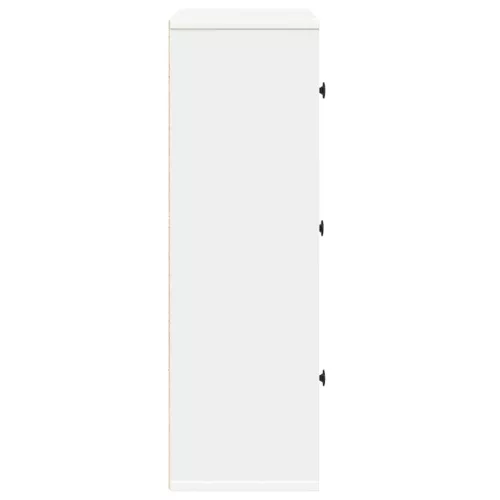  fehér szerelt fa könyvespolc 60x24x76,5 cm