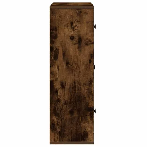  füstös tölgy színű szerelt fa könyvszekrény 60x24x76,5 cm