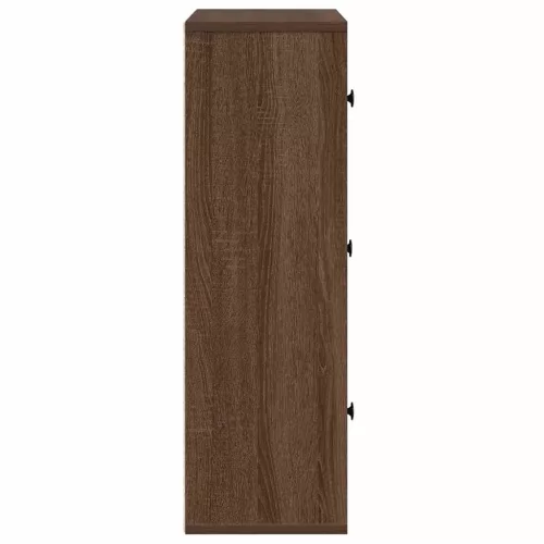  barna tölgy színű szerelt fa könyvszekrény 60x24x76,5 cm