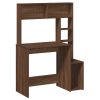  barna tölgy szerelt fa íróasztal polcokkal 100x45x140 cm