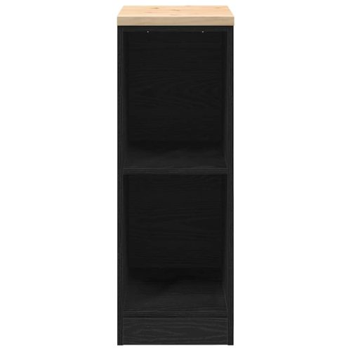  garázs tárolószekrény fekete 30x51x85 cm tömörfa fenyőfa