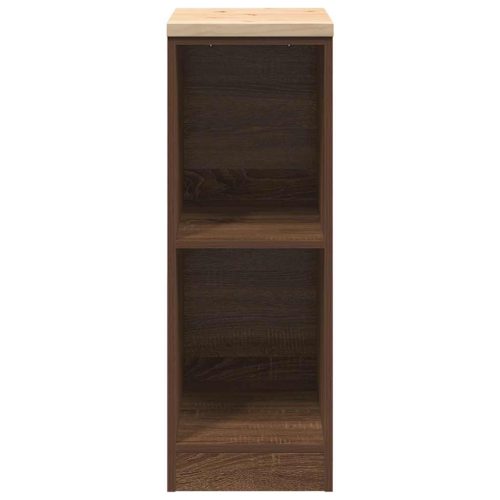  Garázs tárolószekrény barna tölgy 30x51x85 cm tömörfa fenyőfa