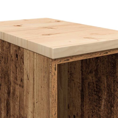  garázs tárolószekrény régi fa 30x51x85 cm tömör fa fenyőfa