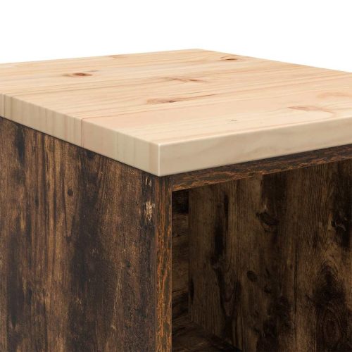  Garázs tárolószekrény füstölt tölgy 40x51x85 cm tömörfa fenyőfa