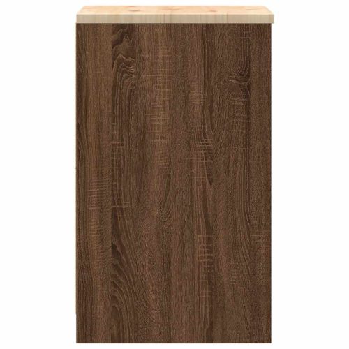  garázs tárolószekrény barna tölgy 40x51x85 cm tömörfa fenyőfa