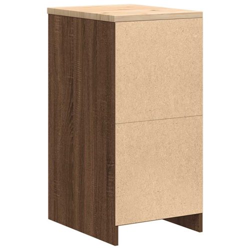  garázs tárolószekrény barna tölgy 40x51x85 cm tömörfa fenyőfa