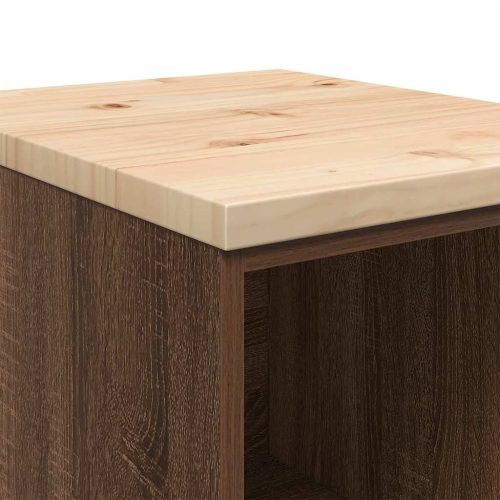  garázs tárolószekrény barna tölgy 40x51x85 cm tömörfa fenyőfa