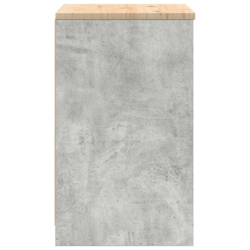  garázs tárolószekrény Beton szürke 60x51x85 cm tömörfa fenyőfa