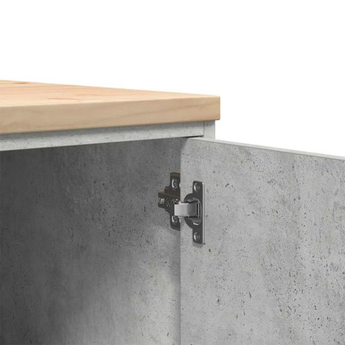  garázs tárolószekrény Beton szürke 30x51x85 cm tömörfa fenyőfa