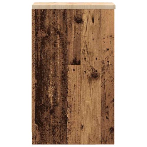  garázs tárolószekrény régi fa 30x51x85 cm tömör fa fenyőfa