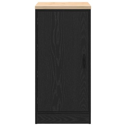  garázs tárolószekrény fekete 40x51x85 cm tömörfa fenyőfa