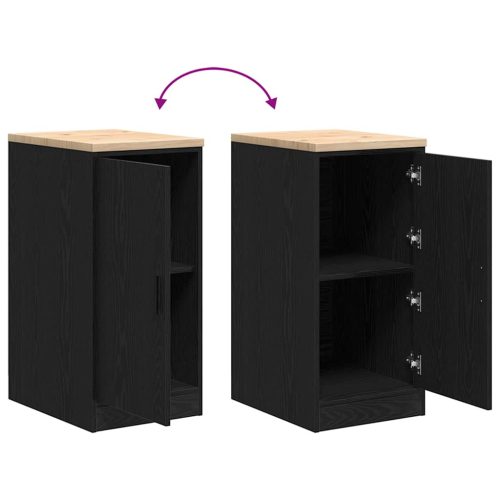  garázs tárolószekrény fekete 40x51x85 cm tömörfa fenyőfa