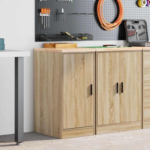  garázs tárolószekrény Sonoma tölgy 40x51x85 cm tömörfa fenyőfa