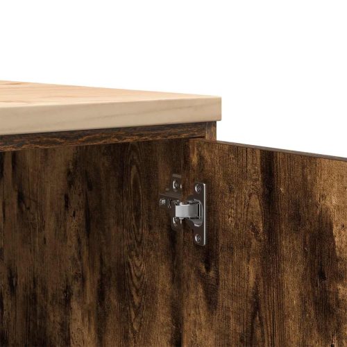  Garázs tárolószekrény füstölt tölgy 40x51x85 cm tömörfa fenyőfa