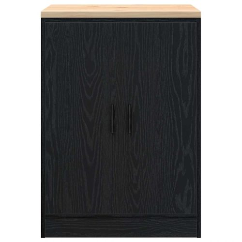  garázs tárolószekrény fekete 60x51x85 cm tömörfa fenyőfa