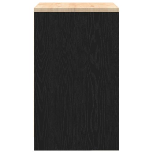  garázs tárolószekrény fekete 60x51x85 cm tömörfa fenyőfa