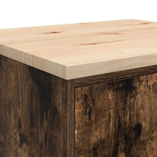  garázs tárolószekrény füstölt tölgy 60x51x85 cm tömörfa fenyőfa