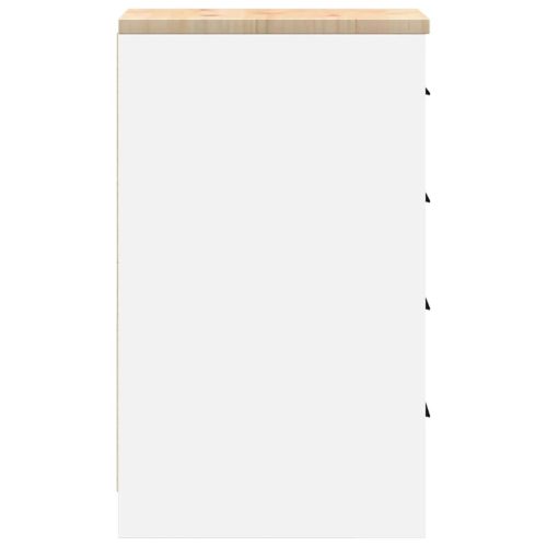  garázs tárolószekrény fehér 30x51x85 cm tömörfa fenyőfa