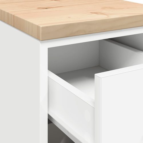  garázs tárolószekrény fehér 30x51x85 cm tömörfa fenyőfa