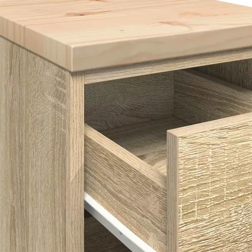  garázs tárolószekrény Sonoma tölgy 30x51x85 cm tömörfa fenyőfa