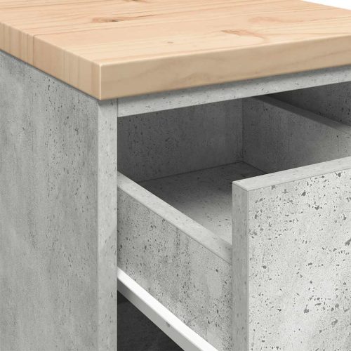  garázs tárolószekrény Beton szürke 30x51x85 cm tömörfa fenyőfa