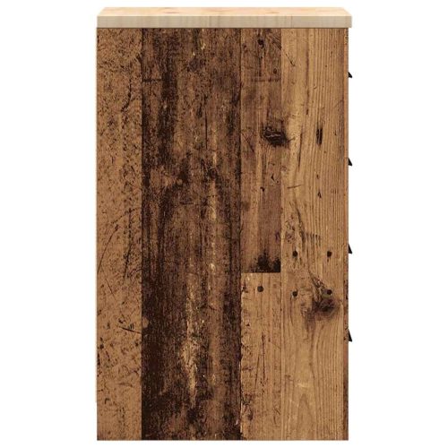  garázs tárolószekrény régi fa 30x51x85 cm tömör fa fenyőfa
