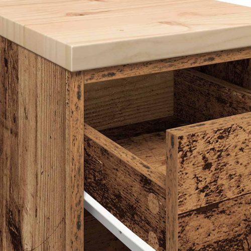  garázs tárolószekrény régi fa 30x51x85 cm tömör fa fenyőfa