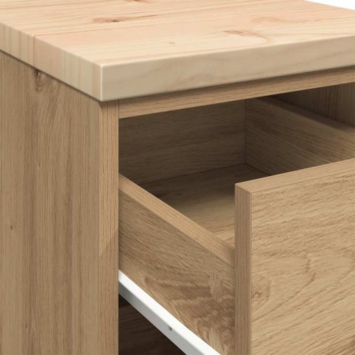  Garázs tárolószekrény Artisan tölgy 30x51x85 cm tömörfa fenyőfa