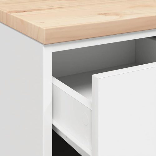  garázs tárolószekrény fehér 40x51x85 cm tömörfa fenyőfa