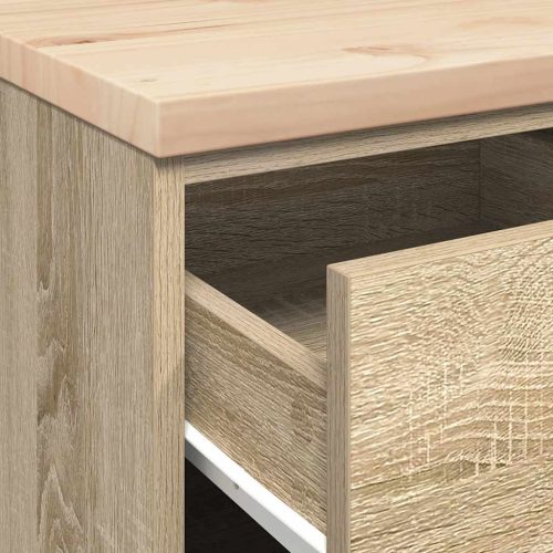  garázs tárolószekrény Sonoma tölgy 40x51x85 cm tömörfa fenyőfa