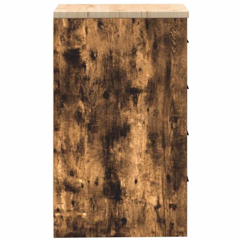  Garázs tárolószekrény füstölt tölgy 40x51x85 cm tömörfa fenyőfa