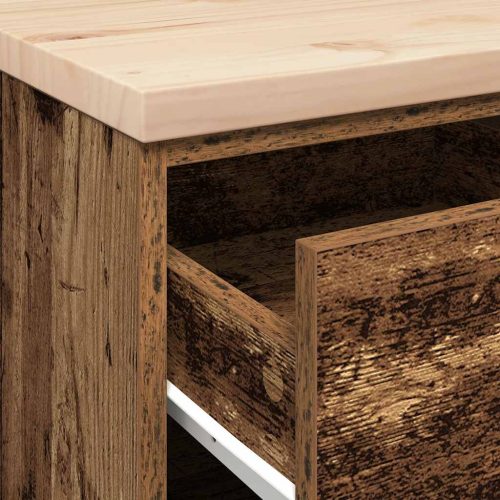  garázs tárolószekrény régi fa 40x51x85 cm tömör fa fenyőfa