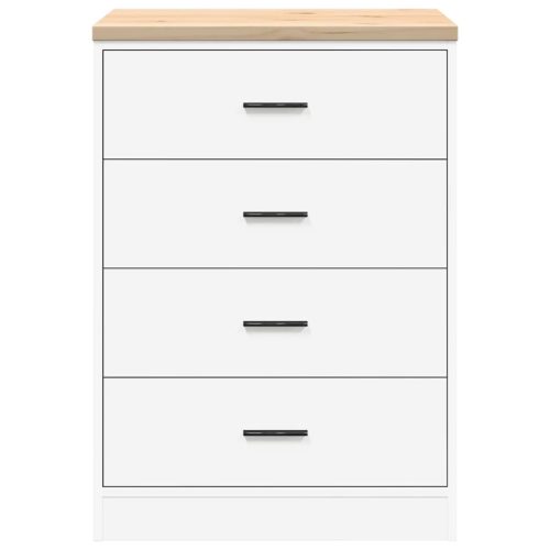  garázs tárolószekrény fehér 60x51x85 cm tömörfa fenyőfa